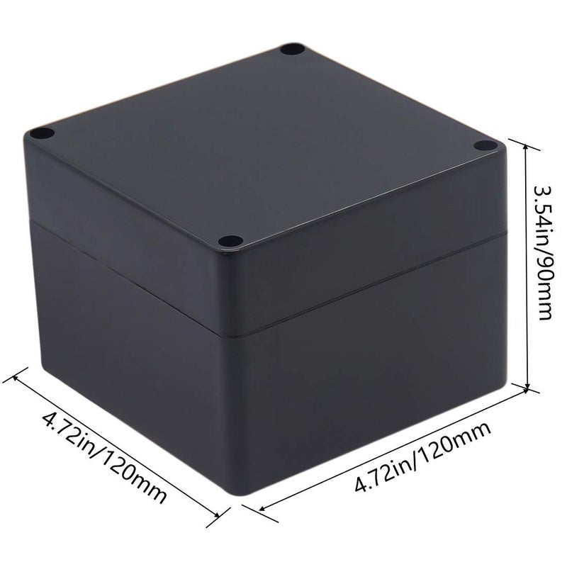 Raculety 2 Pack Project Box IP65 Waterproof Junction Box ABS Plastic Black Electrical Boxes DIY Electronic Project Case Power Enclosure 4.72"x4.72"x3.54"(120x120x90mm) - Image 2